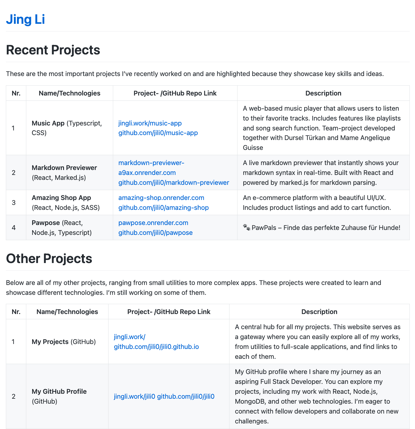 My Projects