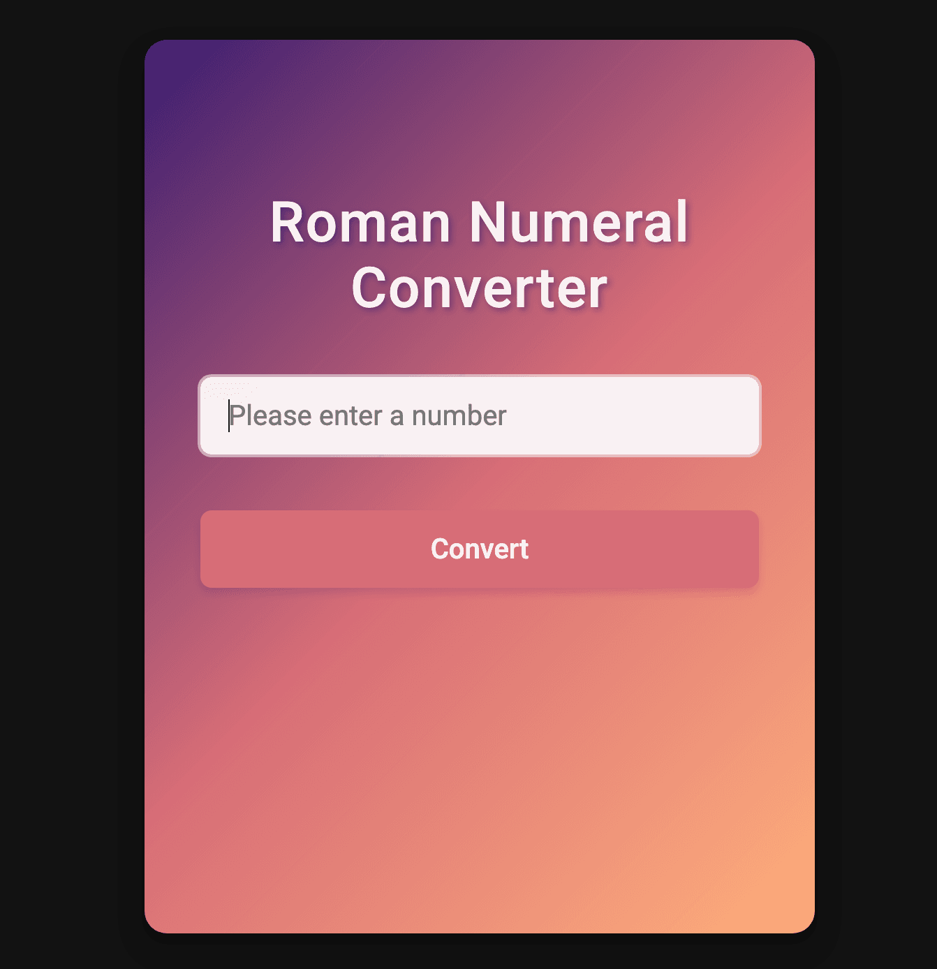 Roman Numeral Converter
